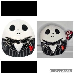 New Squishmallows Jack Skellington Heart Pin Nightmare Xmas Valentine Plush 8"
